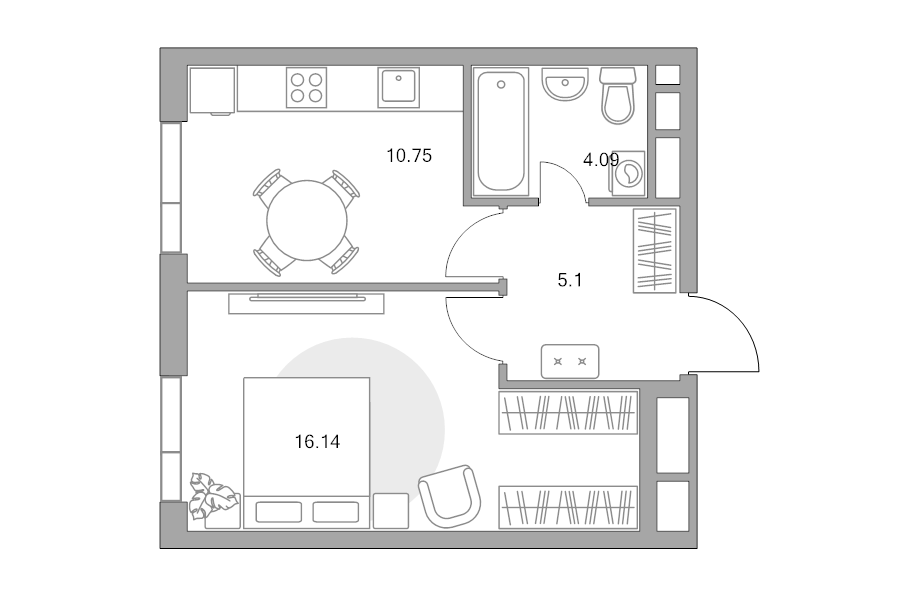 1 ккв 36,1 м²