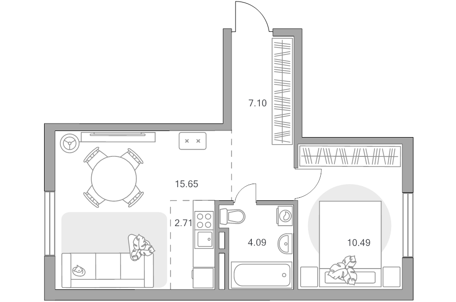 2 ккв (Евро) 40 м²