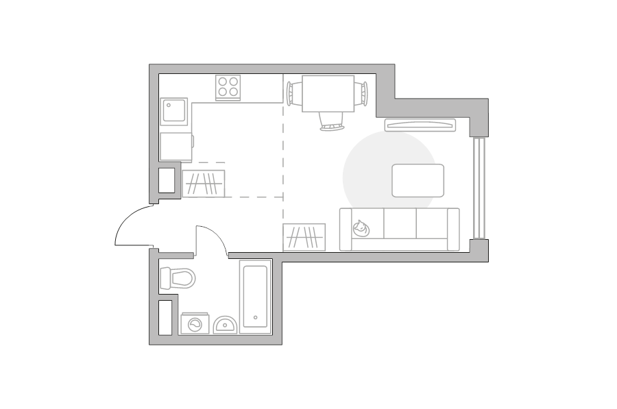 Студия 28,6 м²