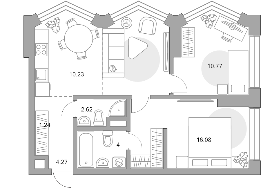 3 ккв (Евро) 59,4 м²