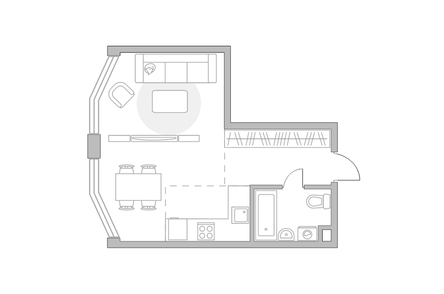 Студия 36,4 м²