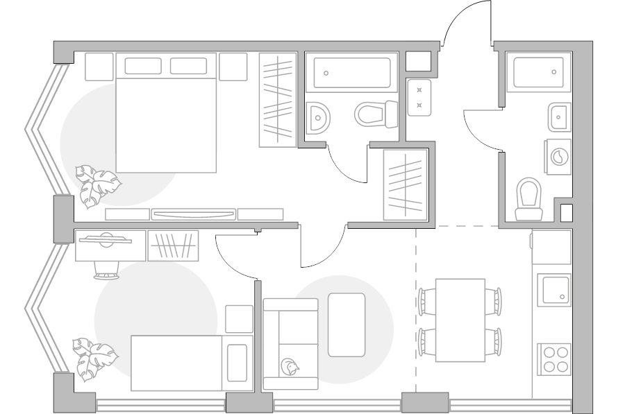 3 ккв (Евро) 56,1 м²