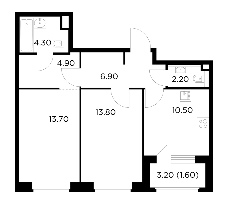 2 ккв 58 м²