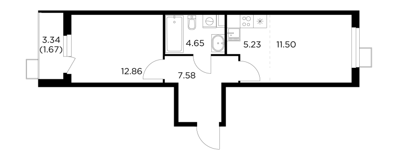 2 ккв (Евро) 41,8 м²