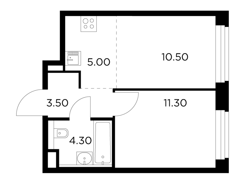 2 ккв (Евро) 34,6 м²