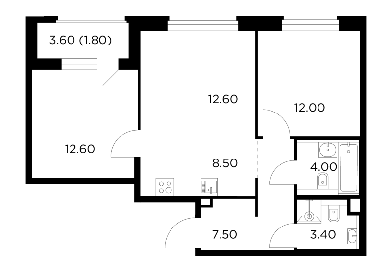3 ккв (Евро) 62,4 м²