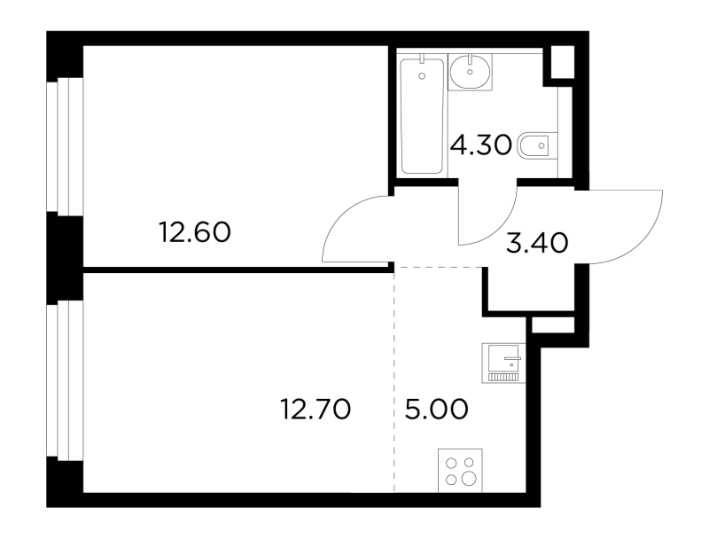 2 ккв (Евро) 38 м²