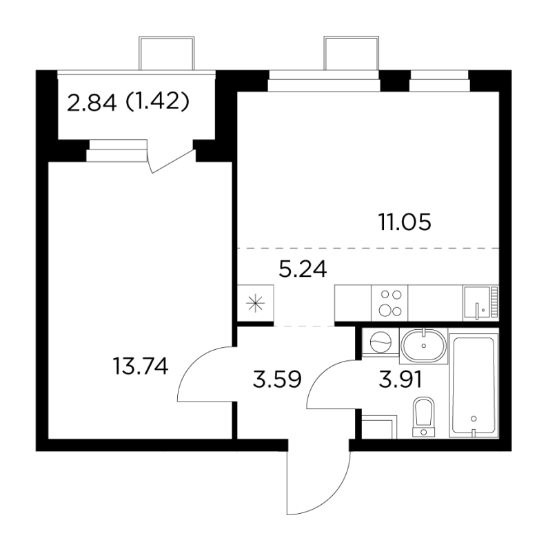 2 ккв (Евро) 37,5 м²