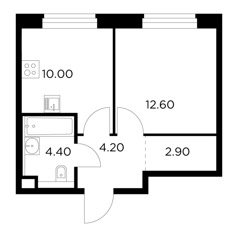 1 ккв 34,1 м²