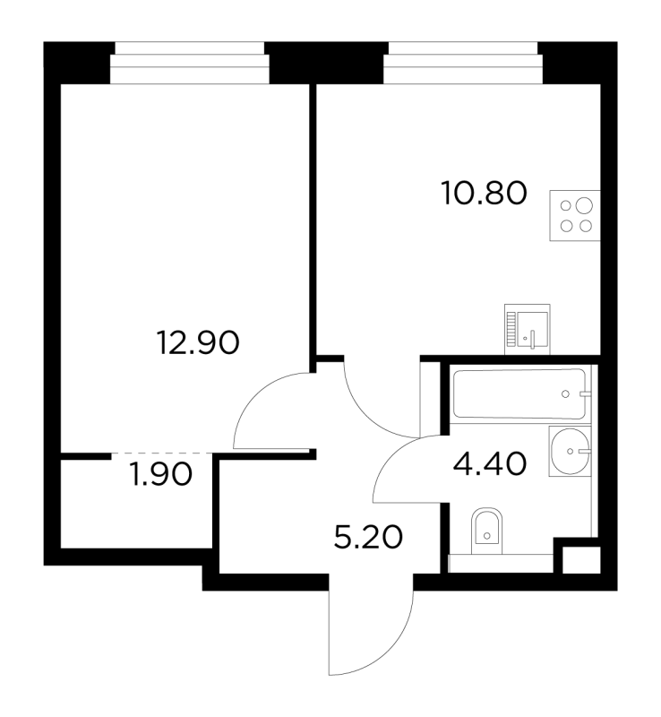 1 ккв 35,1 м²