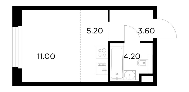 Студия 24 м²
