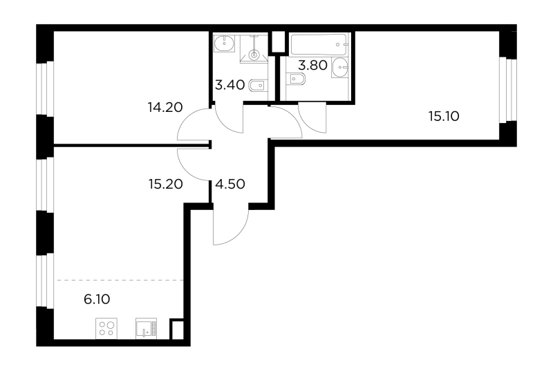 3 ккв (Евро) 62,8 м²