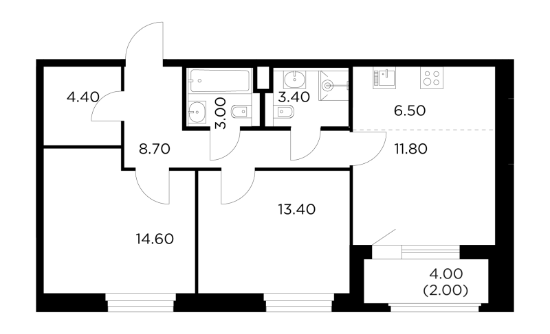 3 ккв (Евро) 68,2 м²