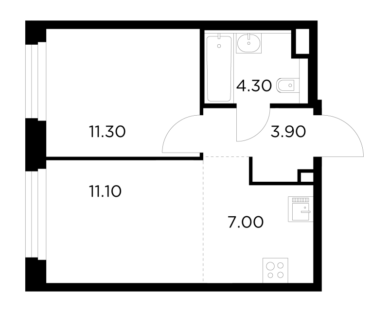 2 ккв (Евро) 37,7 м²