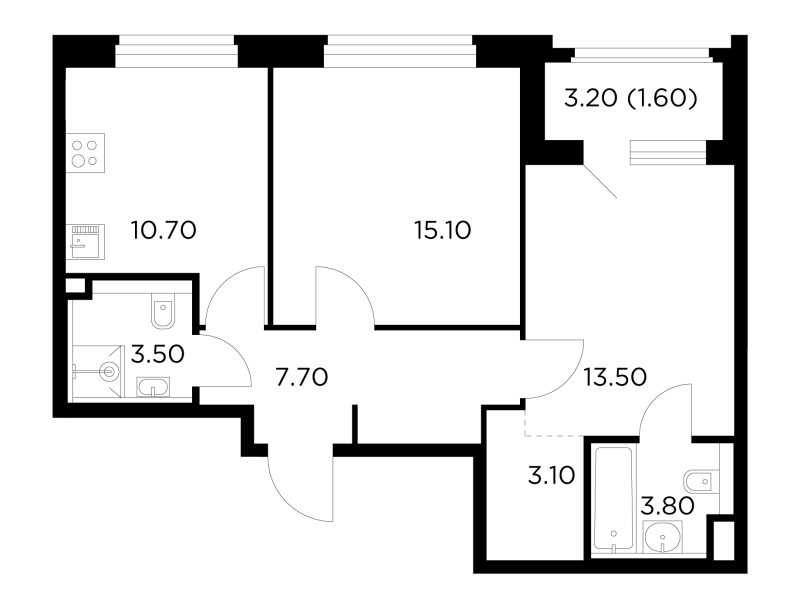 2 ккв 59,2 м²