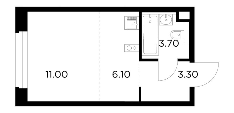 Студия 24,1 м²