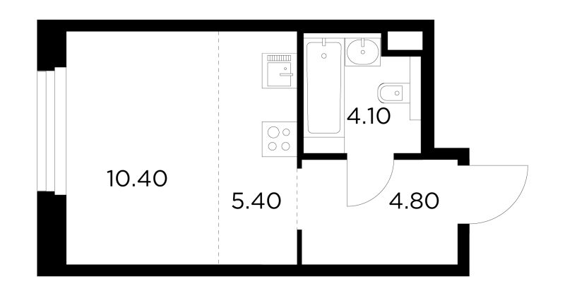 Студия 24,7 м²