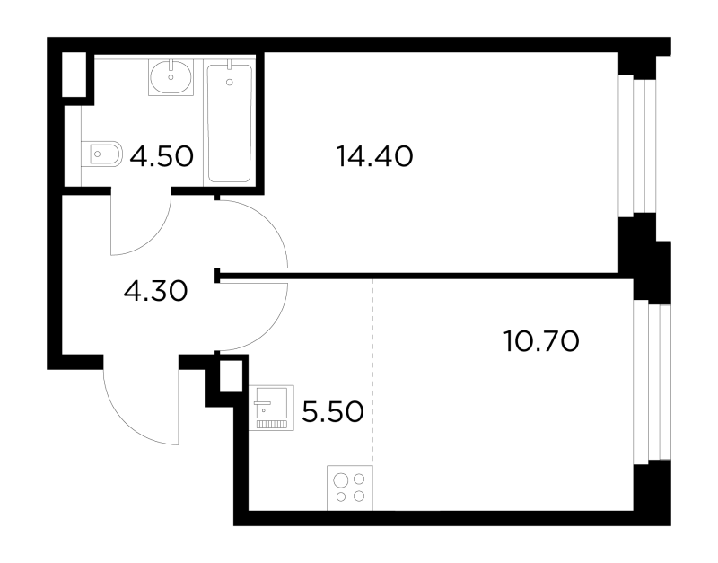 2 ккв (Евро) 39,5 м²