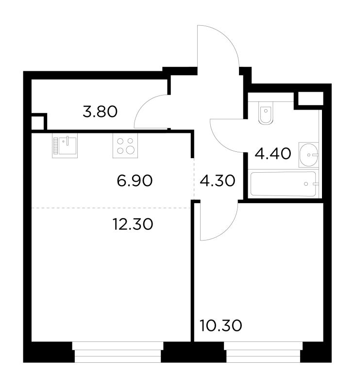 2 ккв (Евро) 42,1 м²