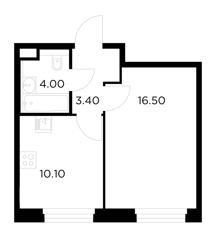 1 ккв 34 м²