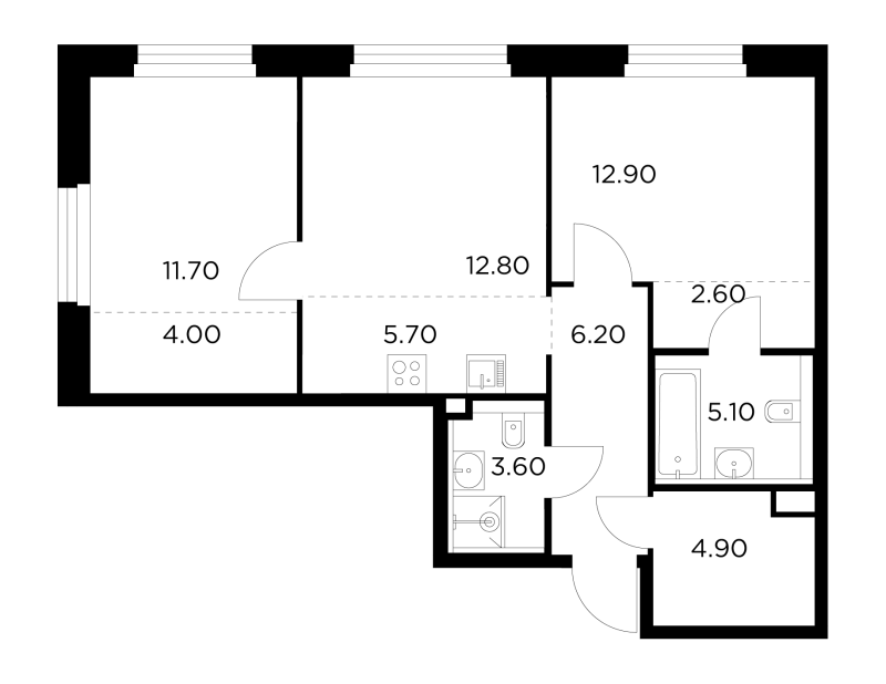 3 ккв (Евро) 69,5 м²