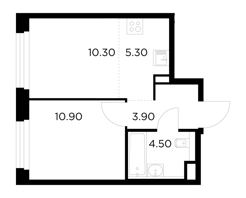 2 ккв (Евро) 34,9 м²