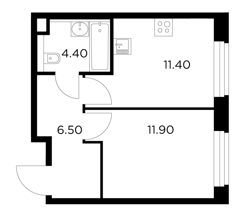 1 ккв 35,5 м²