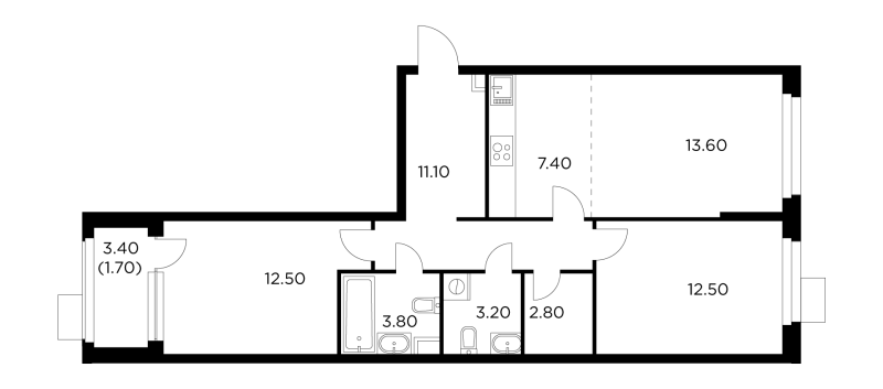 3 ккв (Евро) 67,2 м²