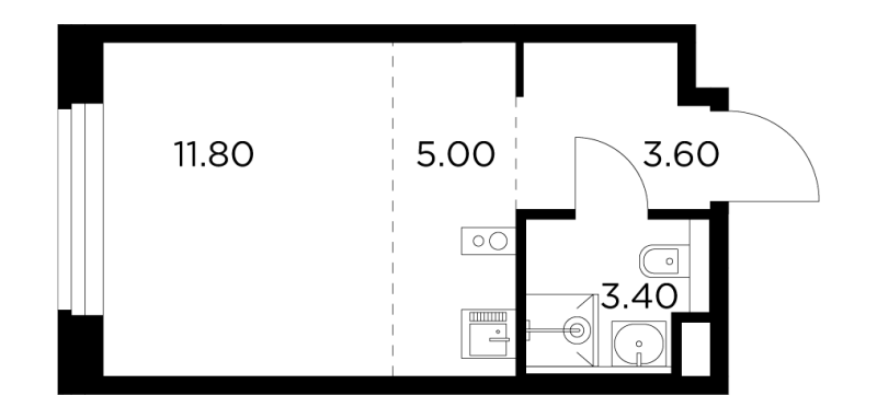Студия 23,8 м²