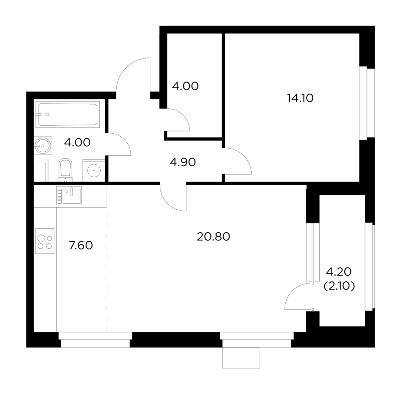 2 ккв (Евро) 55,3 м²