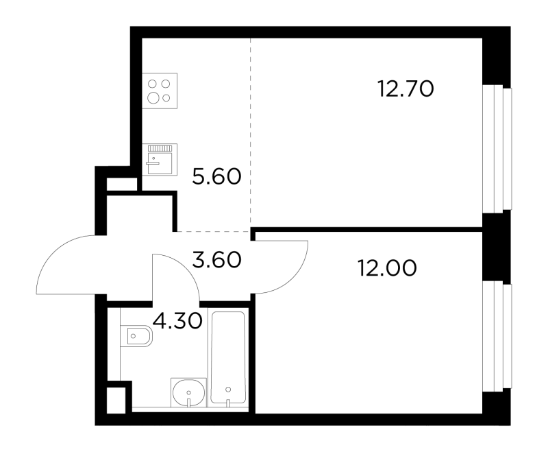 2 ккв (Евро) 38,2 м²