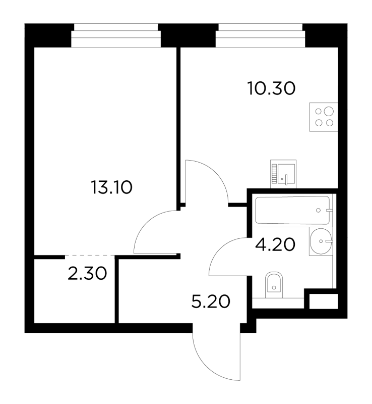 1 ккв 35,1 м²