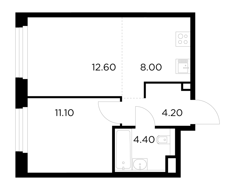 2 ккв (Евро) 40,3 м²