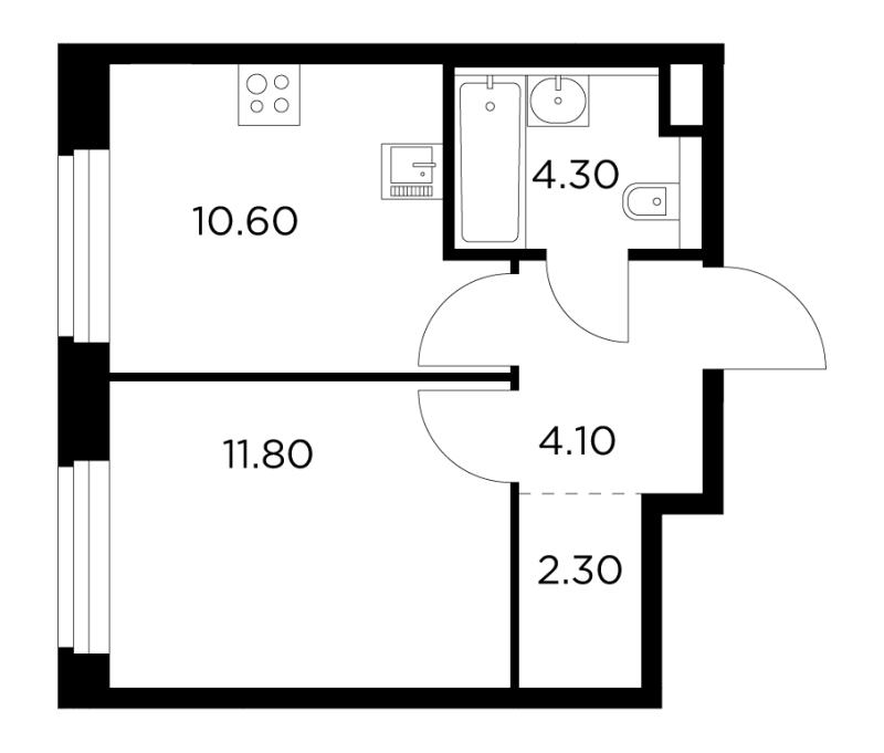 1 ккв 33,1 м²