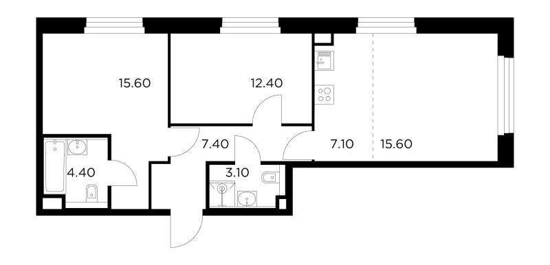 3 ккв (Евро) 65,7 м²