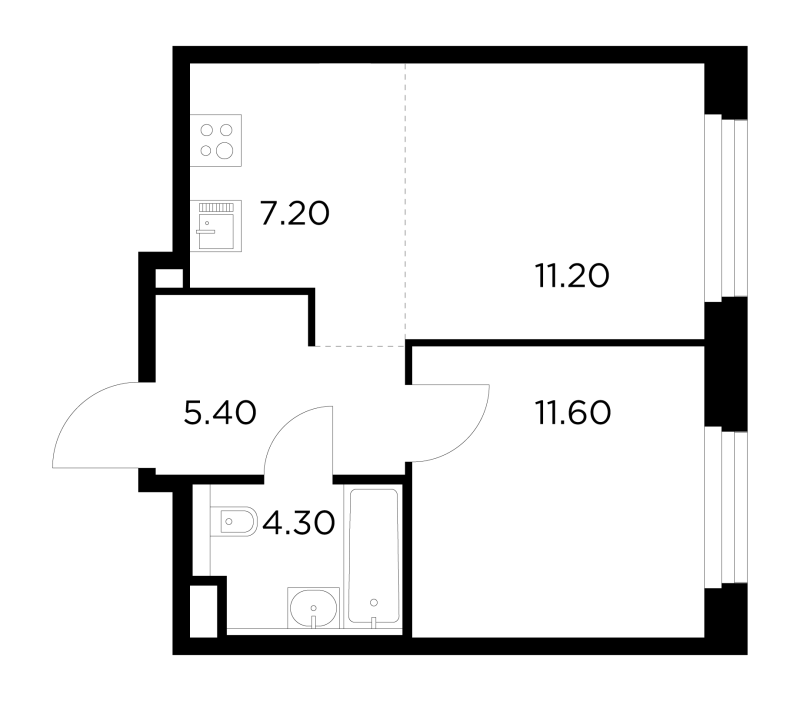 2 ккв (Евро) 39,7 м²