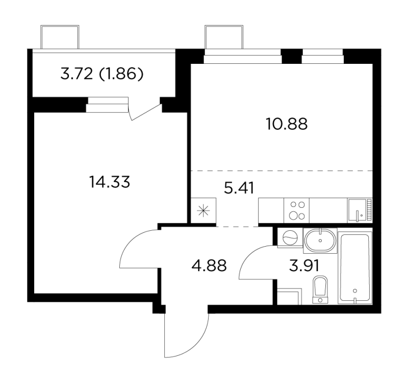 2 ккв (Евро) 39,6 м²