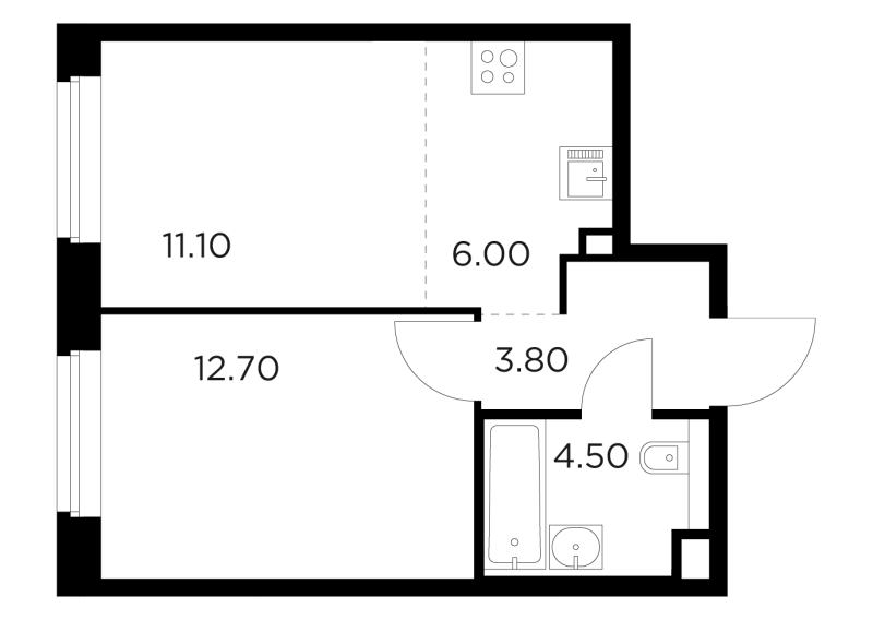 2 ккв (Евро) 38,2 м²