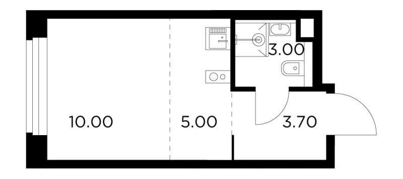 Студия 21,7 м²
