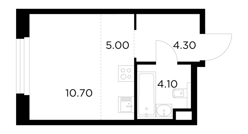 Студия 24,1 м²