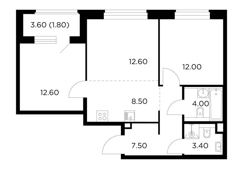 3 ккв (Евро) 62,4 м²