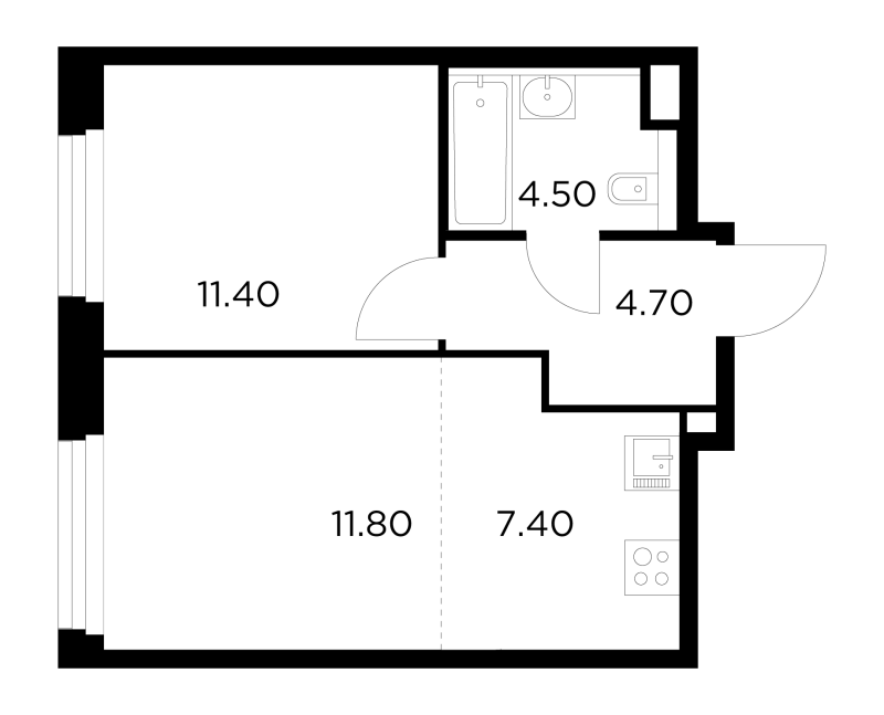 2 ккв (Евро) 39,6 м²