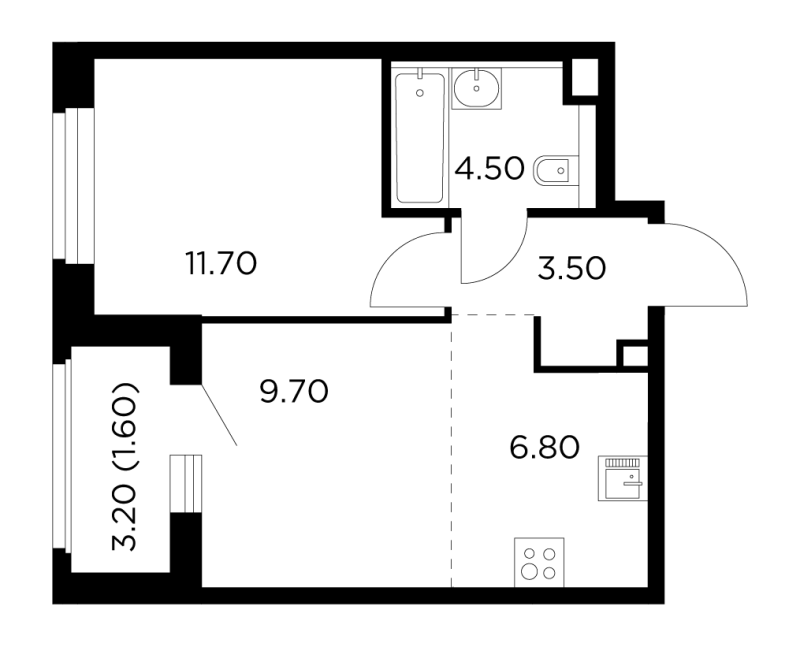2 ккв (Евро) 37,8 м²