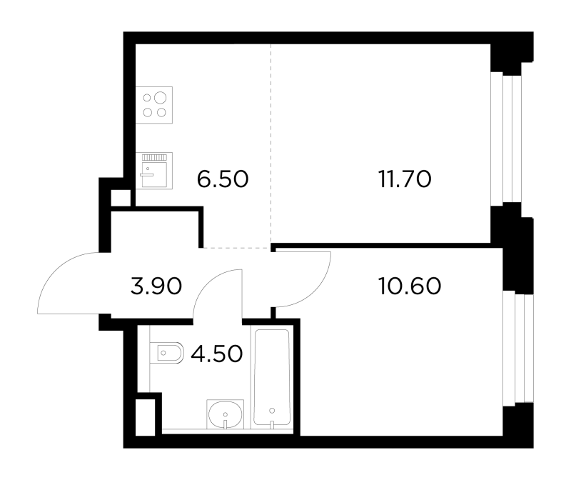 2 ккв (Евро) 37,2 м²