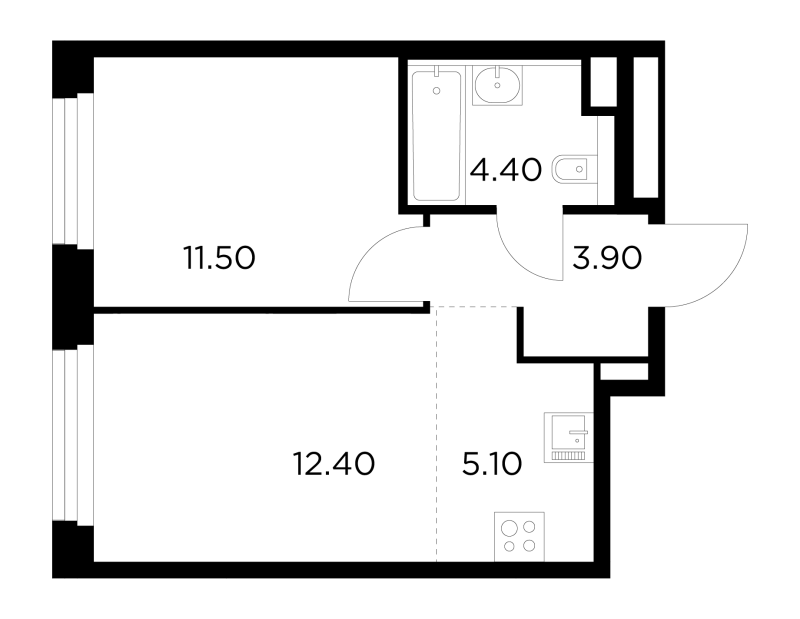 2 ккв (Евро) 37,2 м²