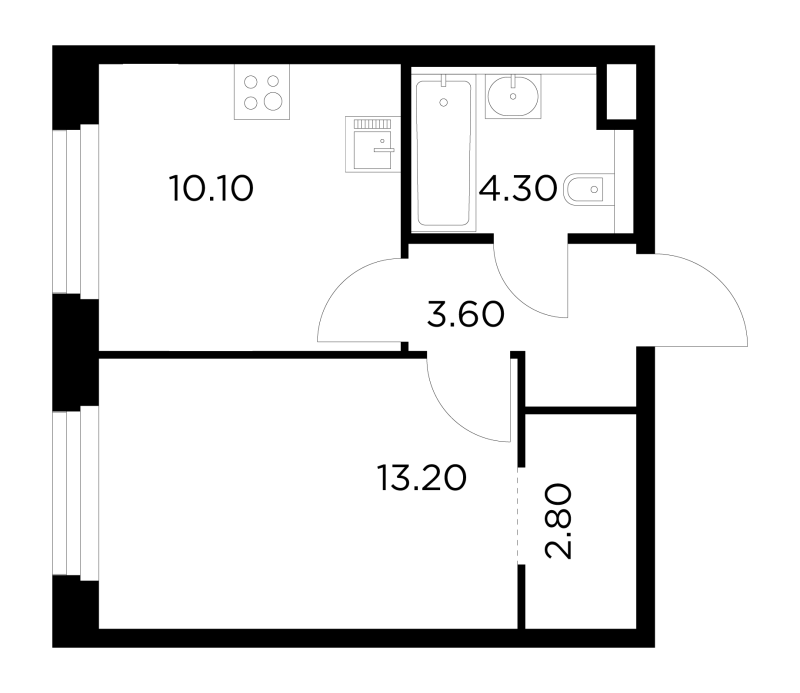 1 ккв 34 м²