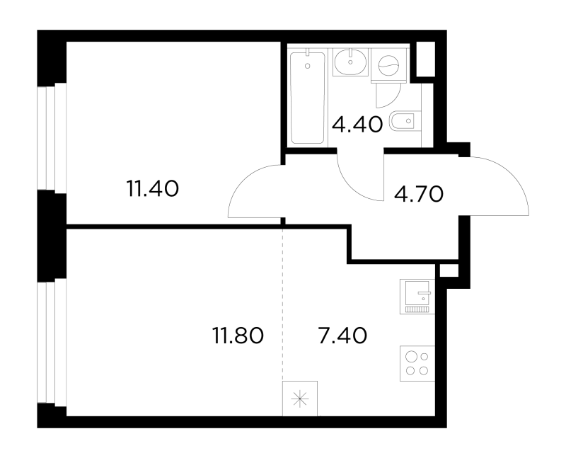 2 ккв (Евро) 39,6 м²