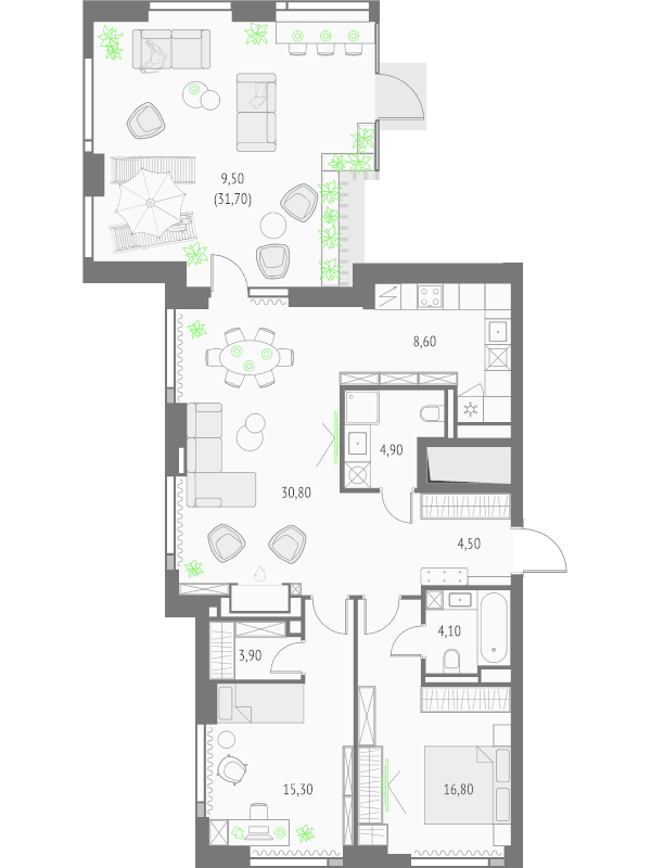 3 ккв (Евро) 98,4 м²