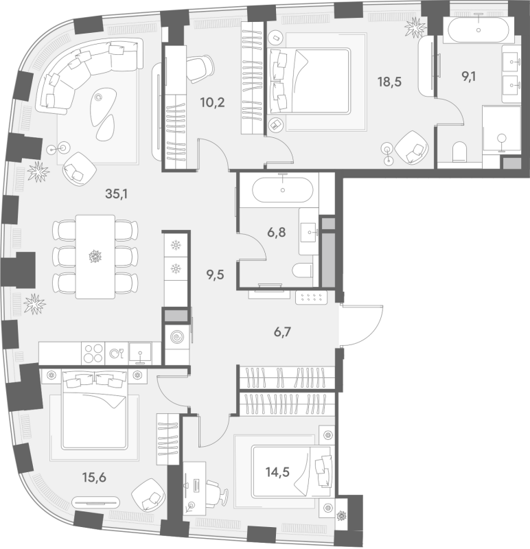 4 ккв (Евро) 125,9 м²