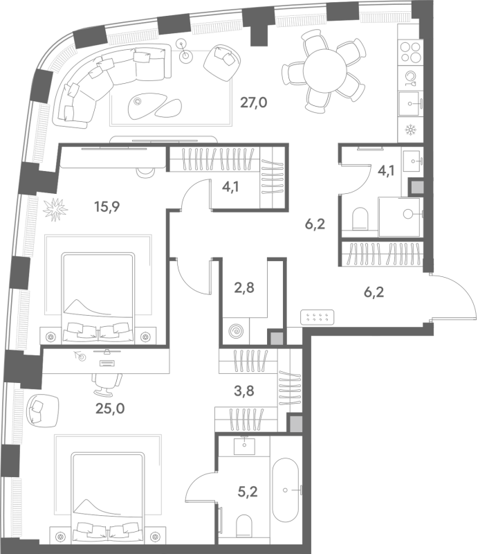 3 ккв (Евро) 100,3 м²